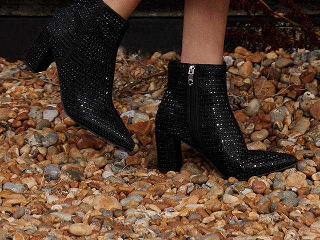 Designer black cheap ankle boots